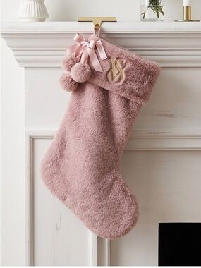 VICTORIA’S SECRET | BNWT Mauve Faux Fur Christmas Stocking